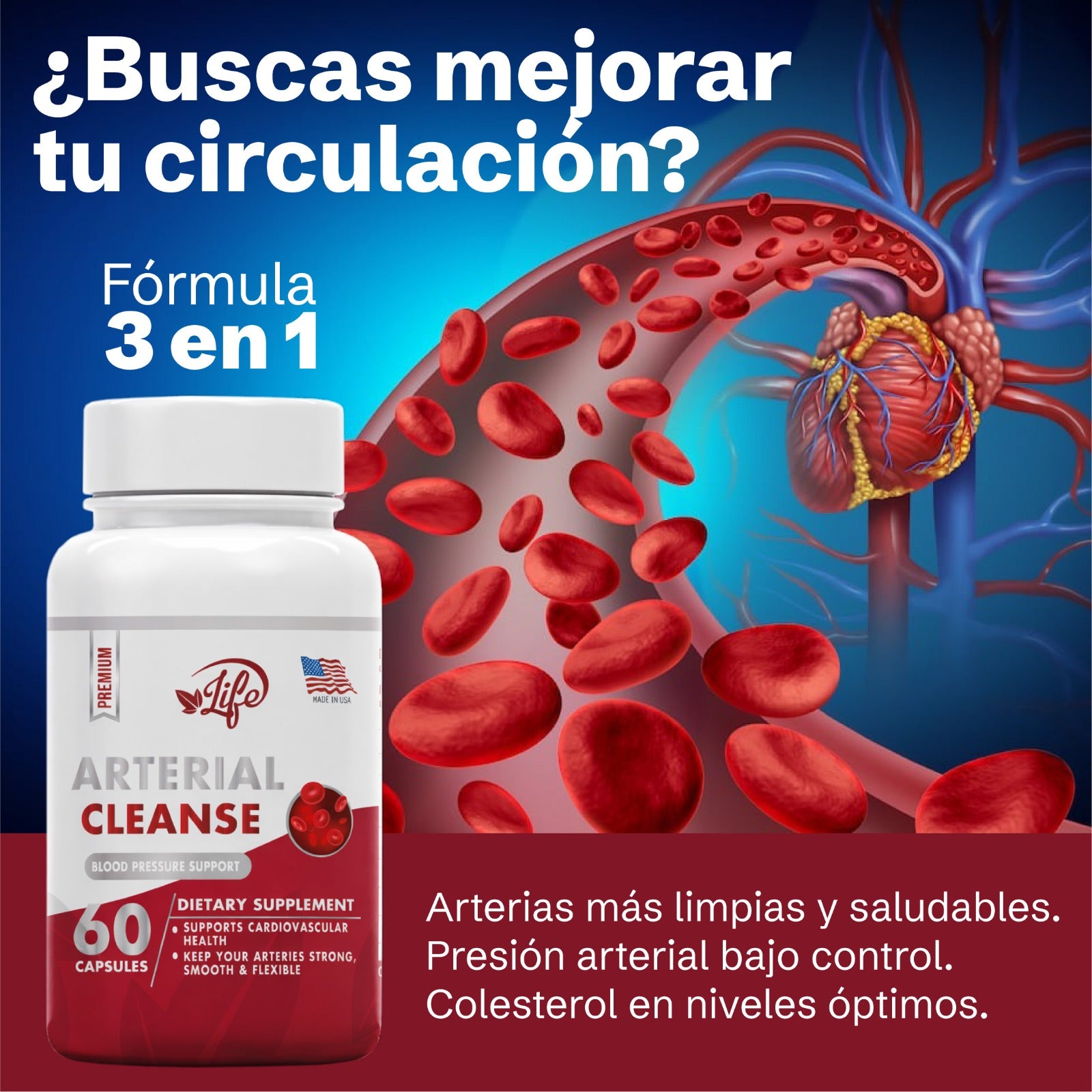 Limpiador De Arterias - Arterial Cleanse 60 Capsulas